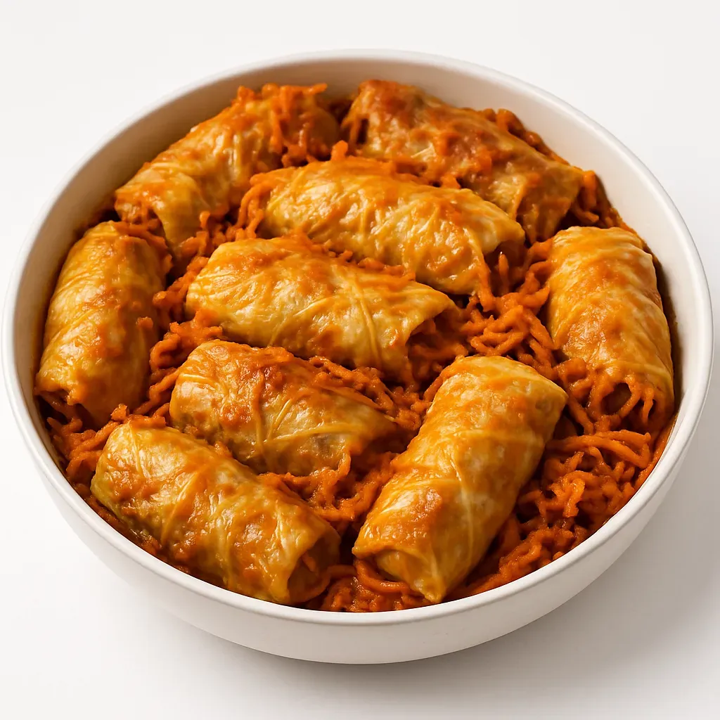 Indulge in the heartwarming flavors of Eastern European cuisine with these traditional Golubtsi, or stuffed cabbage rolls. Combining tender cabbage leaves with a savory mixture of ground meats, rice, and a rich tomato-carrot sauce, this dish promises a delightful dining experience.