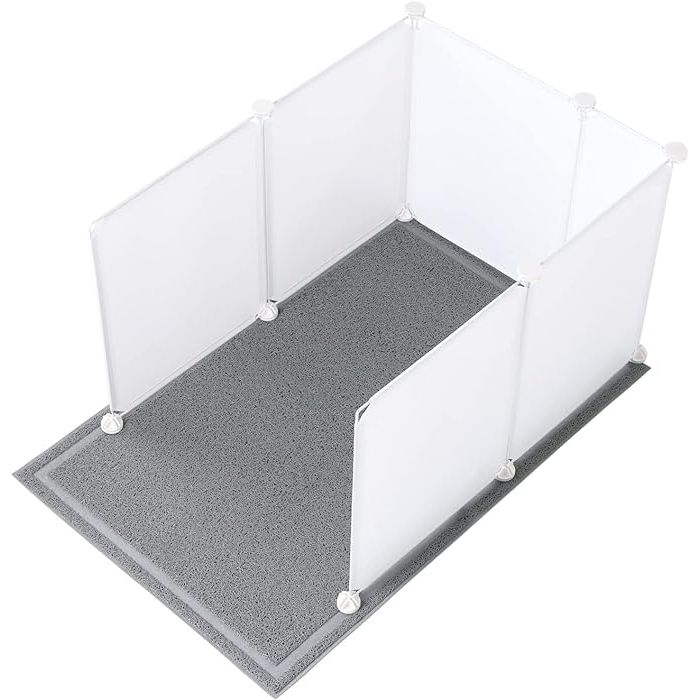 The Extra Large DIY Enclosure is the perfect solution for cat owners who are tired of cleaning up scattered litter. Measuring at L27.9”×W21.5”×H17.6", this splash guard is ideal for all kinds of cat litter boxes. Before ordering, be sure to measure your litter box and placing area to ensure the enclosure will fit.