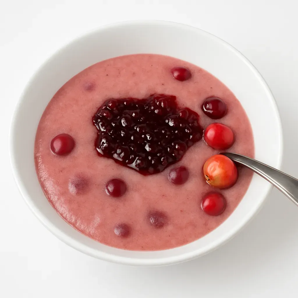 A hearty and flavorful dish made with rye flour and berries, perfect for breakfast indulgence or a cozy dessert that captures Nordic simplicity and comfort.