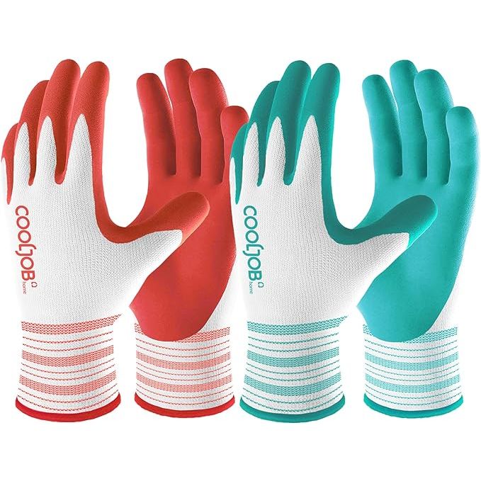 The COOLJOB Gardening Gloves are a popular choice for women and ladies who enjoy gardening and outdoor work. This set includes 6 pairs of gloves that are designed to be breathable and comfortable for extended use. The gloves are coated with rubber for added grip and protection while working in the yard or garden.