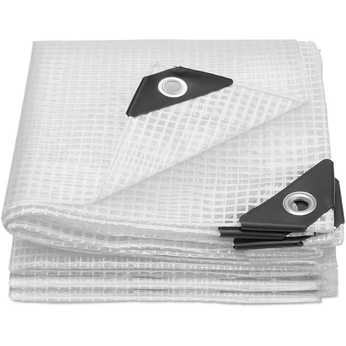 The Clear Greenhouse Plastic Covering 18x24FT is a heavy-duty, 14 mil thick, waterproof cover specifically designed for use in greenhouses. It is made of UV resistant poly tarp material that is highly durable and long-lasting.