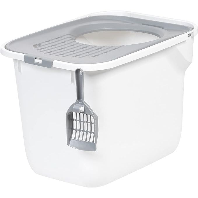 The IRIS USA Rectangular Top Entry Cat Litter Box is a large, spacious litter tray designed to provide cats with a private and secure space for their bathroom needs. The top entry design helps to reduce litter tracking and prevent dogs from accessing the litter box, ensuring a clean and tidy environment for both cats and their owners.