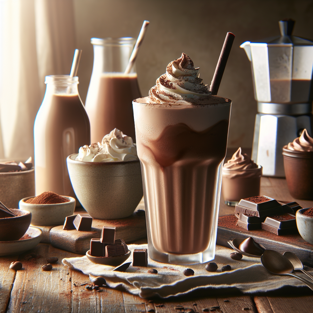 The Mocha Milkshake is a refreshing blend of rich chocolate and bold coffee flavors, perfect for coffee lovers looking for a sweet treat. To create this chilly delight, one combines creamy ice cream with a strong shot of espresso or coffee, chocolate syrup, and a hint of vanilla for added depth.