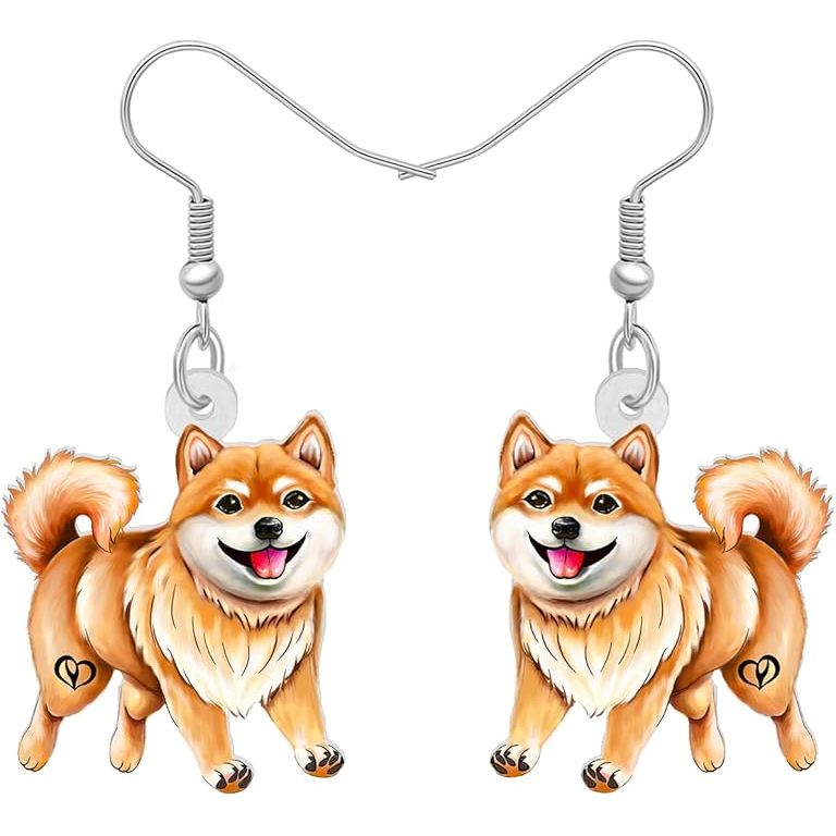 BONSNY offers a collection of acrylic dangling earrings featuring various adorable dog breeds, making them a fun and unique accessory for dog lovers. These earrings are designed to be lightweight and comfortable to wear all day. They are also hypoallergenic, making them a great choice for those with sensitive skin.