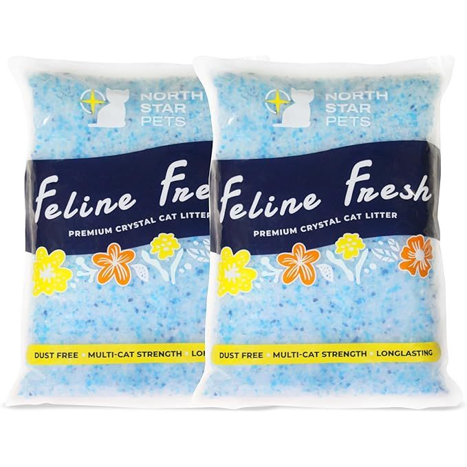 Feline Fresh Premium Blue Crystal Cat Litter is a high-quality litter option that comes in 2 bags for convenience. This litter is designed to absorb odors 5 times faster than traditional litters, helping to keep your home smelling fresh. It also has low tracking, meaning less mess for you to clean up.