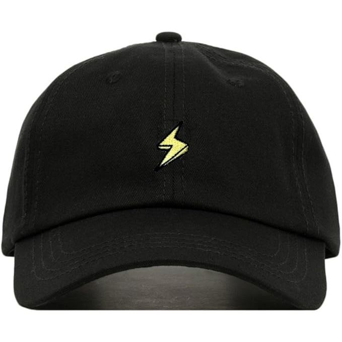 The Lightning Bolt Baseball Hat is a stylish and versatile accessory that features an embroidered lightning bolt design on the front. Made from soft cotton material, this dad cap has a relaxed and unstructured fit for a comfortable feel. The hat also has an adjustable strap back, making it easy to customize the fit to suit your preferences.