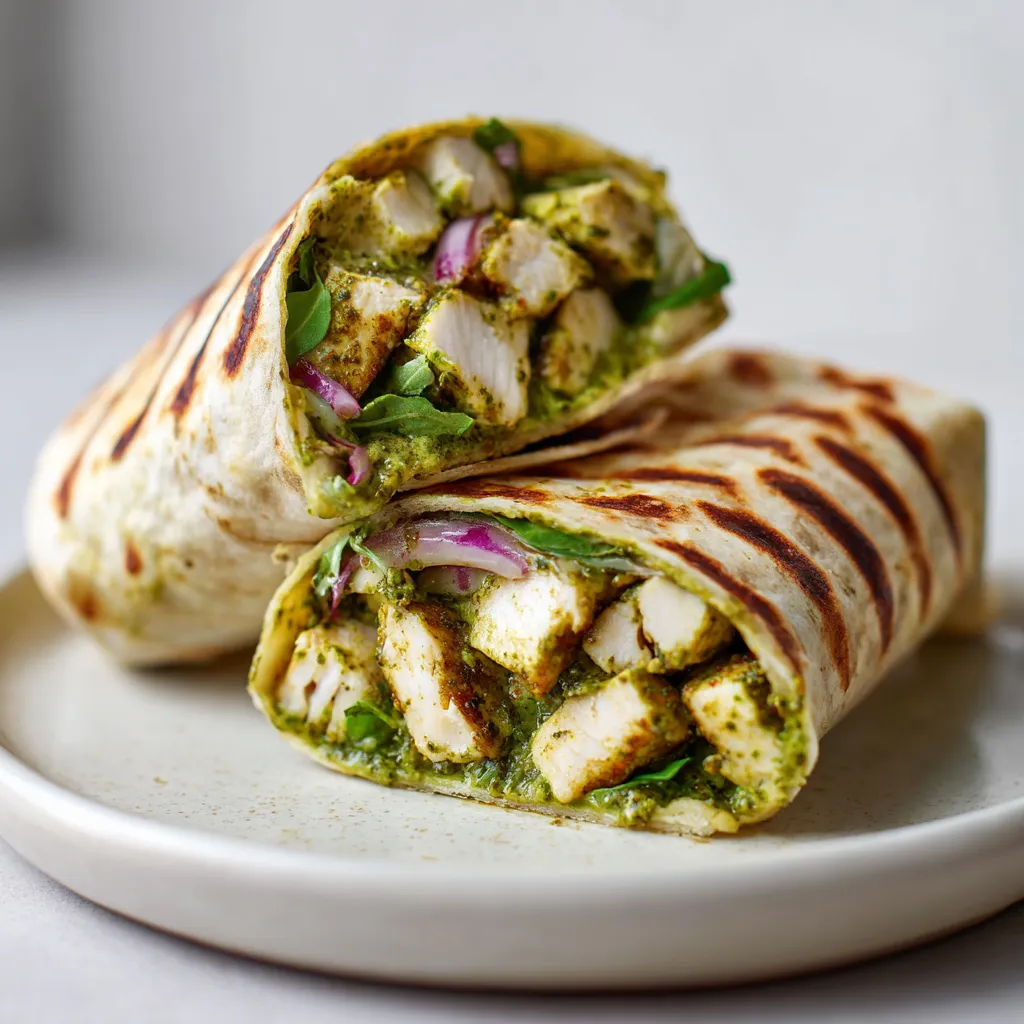 Indulge in this delicious Creamy Pesto Chicken Wrap, a perfect fusion of flavors, offering a high-protein, healthy, and satisfying meal. Ideal for lunch or meal prep, this wrap is designed to impress both your taste buds and your schedule!