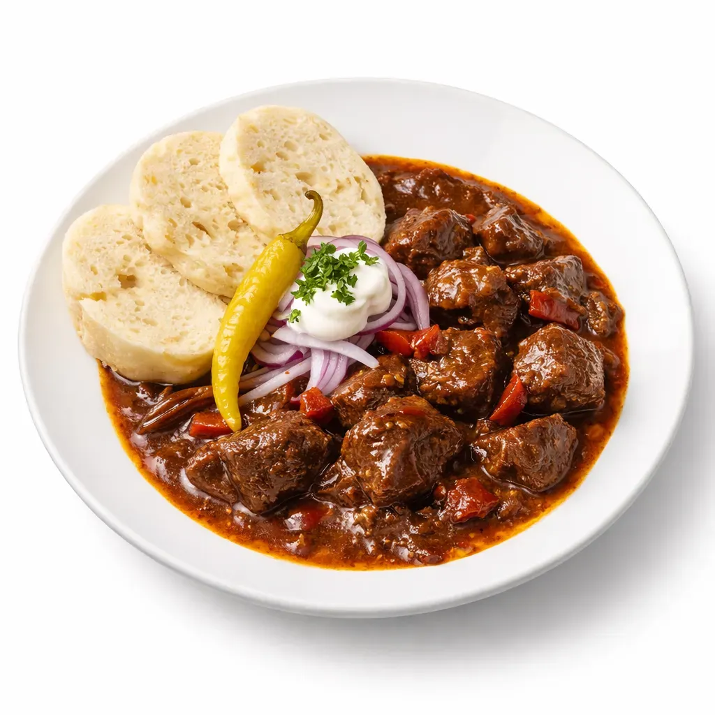 Embark on a flavorful journey with our Bohemian Beef Goulash, a timeless dish with a modern twist introduced by Chef Rafi. This Czech classic is elevated with a unique secret ingredient discovered across distant lands, adding an exotic flair. Perfect for impressing family and friends.