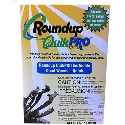 Roundup Quikpro Weed Killer Herbicide is a highly effective herbicide with a 73.3% concentration that effectively kills weeds and unwanted vegetation. This product comes in individual packets that are designed to be mixed with one gallon of water, making it easy to measure and apply.