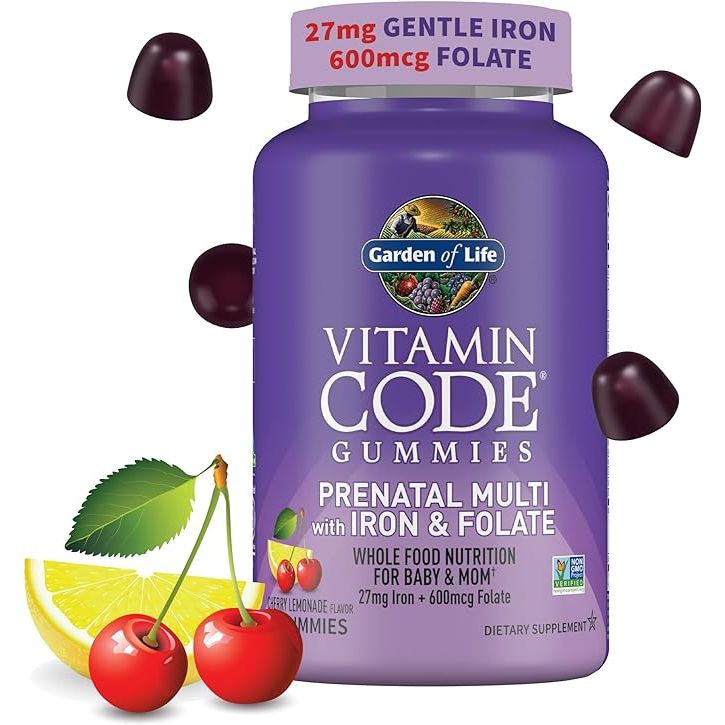 Garden of Life Prenatal Gummy Vitamins for Women is a specially formulated multivitamin designed to support the nutritional needs of pregnant women. Each serving of these gummies contains essential nutrients such as iron, folate, biotin, vitamin D3, and vitamin B12 to help promote a healthy pregnancy and support the development of the baby.