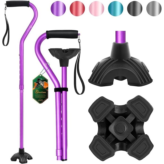 Introducing our lightweight and sturdy cane, made of durable aluminum with a solid wall thickness of 0.055". Capable of holding up to 380lbs, this cane provides the stability you need without compromising on portability.