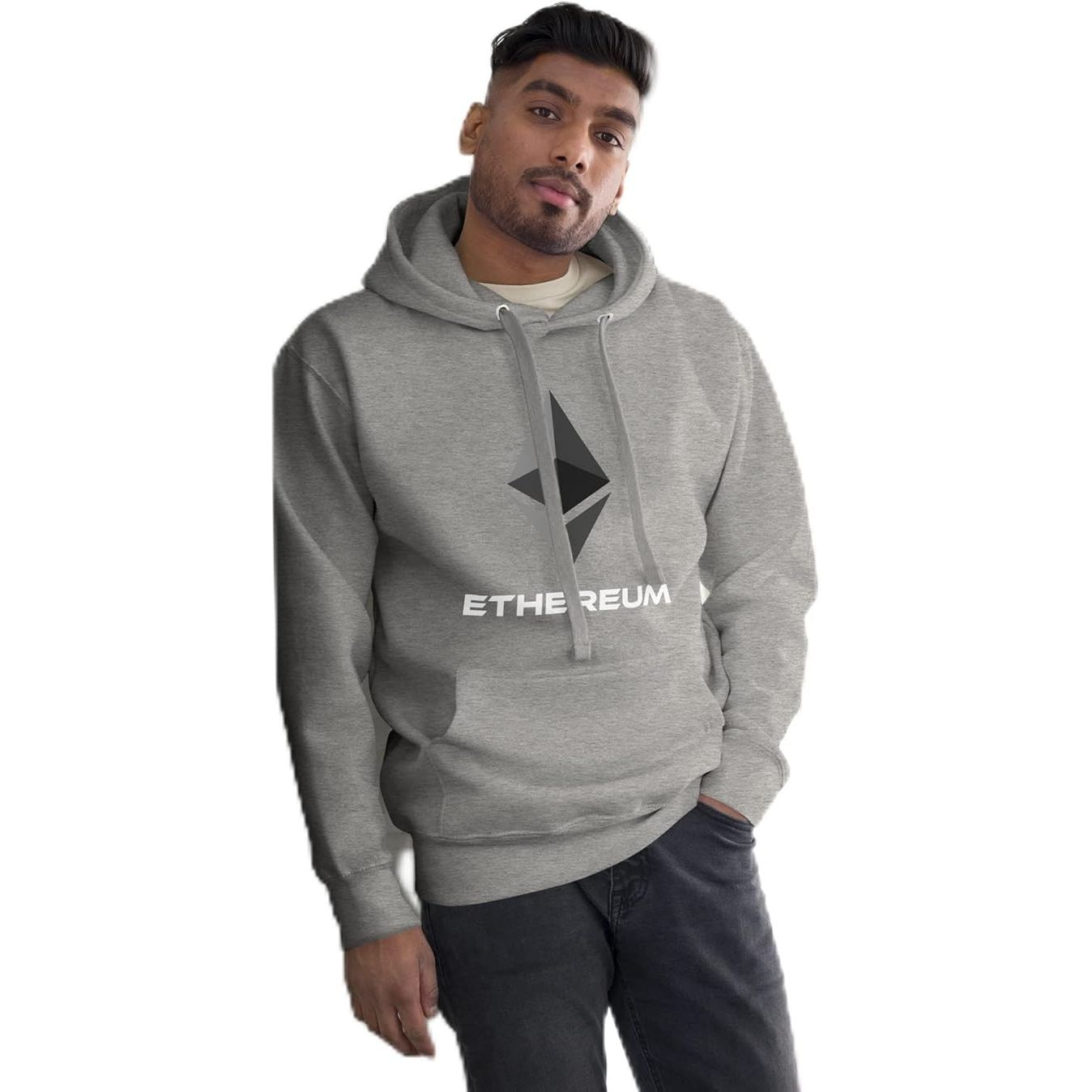 Ethereum Hoodie is a clothing item inspired by the popular cryptocurrency Ethereum. It features the Ethereum logo or symbol prominently displayed on the front or back of the hoodie. This apparel is a way for supporters and enthusiasts of Ethereum to display their loyalty and interest in the digital currency.