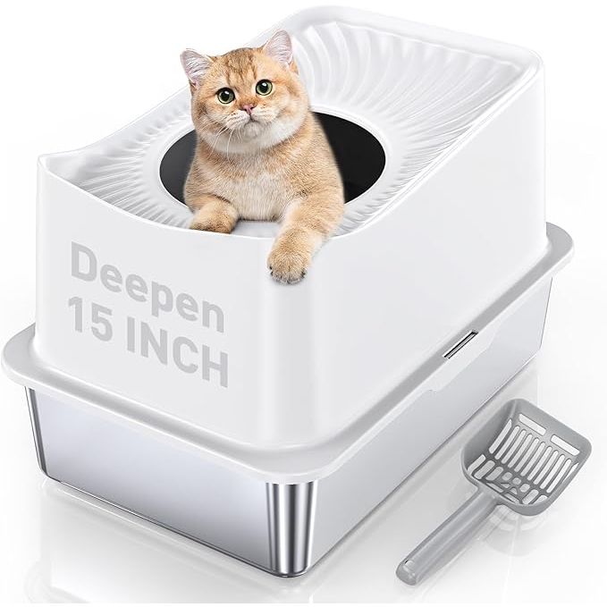 A stainless steel cat litter box is a durable and long-lasting option for pet owners looking for a high-quality litter box for their furry companions. This type of litter box is ideal for big cats due to its large size and sturdy construction. The top entry design helps to keep litter contained and prevents tracking around the house.