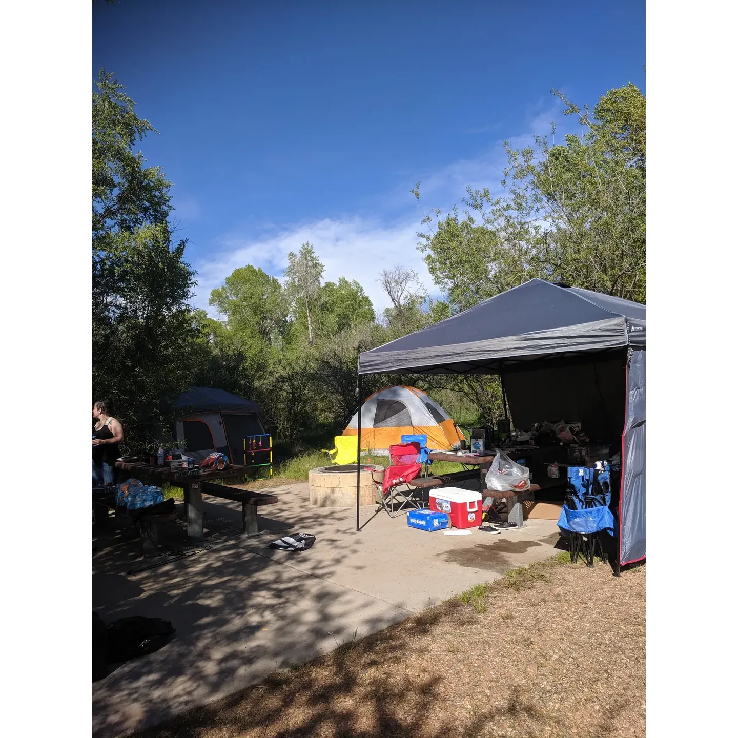 Lower Meadows Campground offers a serene outdoor adventure, inviting nature lovers and outdoor enthusiasts to a haven of tranquility and natural beauty. The campground boasts spacious, shaded sites that provide ample room for relaxation and privacy, allowing guests to immerse themselves in the peaceful surroundings. One of the hidden gems of the area, the campground is frequented by majestic wildlife, with the occasional bull moose sighting adding to the enchanting experience. 

Guests can enjoy the gentle sounds of the nearby river, which beckons adventurers to float along its currents during peak seasons. For those interested in aquatic activities, two accessible reservoirs in the vicinity provide the perfect setting for swimming, paddleboarding, boating, and fishing⁠—ensuring endless hours of water-based fun.

Moreover, the campground has garnered praise for its cleanliness and maintenance, thanks to the dedicated efforts of the hosting couple who ensure the space is pristine and welcoming for all. Immaculate bathroom facilities further contribute to a comfortable stay. Visitors can explore an array of wildlife and traverse local trails, ideal for hiking enthusiasts and those keen on reconnecting with nature.

Conveniently located close to urban centers, Lower Meadows Campground offers the perfect blend of a secluded retreat and the ease of accessibility to city amenities. With its expansive sites, such as the sought-after double lot number 4, large groups can easily be accommodated, ensuring an unforgettable stay under the stars. Friendly and accommodating camp hosts add to the pleasant and inviting atmosphere, making every visitor's experience memorable. Whether you seek a family-friendly environment or a solo escape, Lower Meadows Campground is a cherished destination that captures the essence of the great outdoors. Description by ChatGPT.