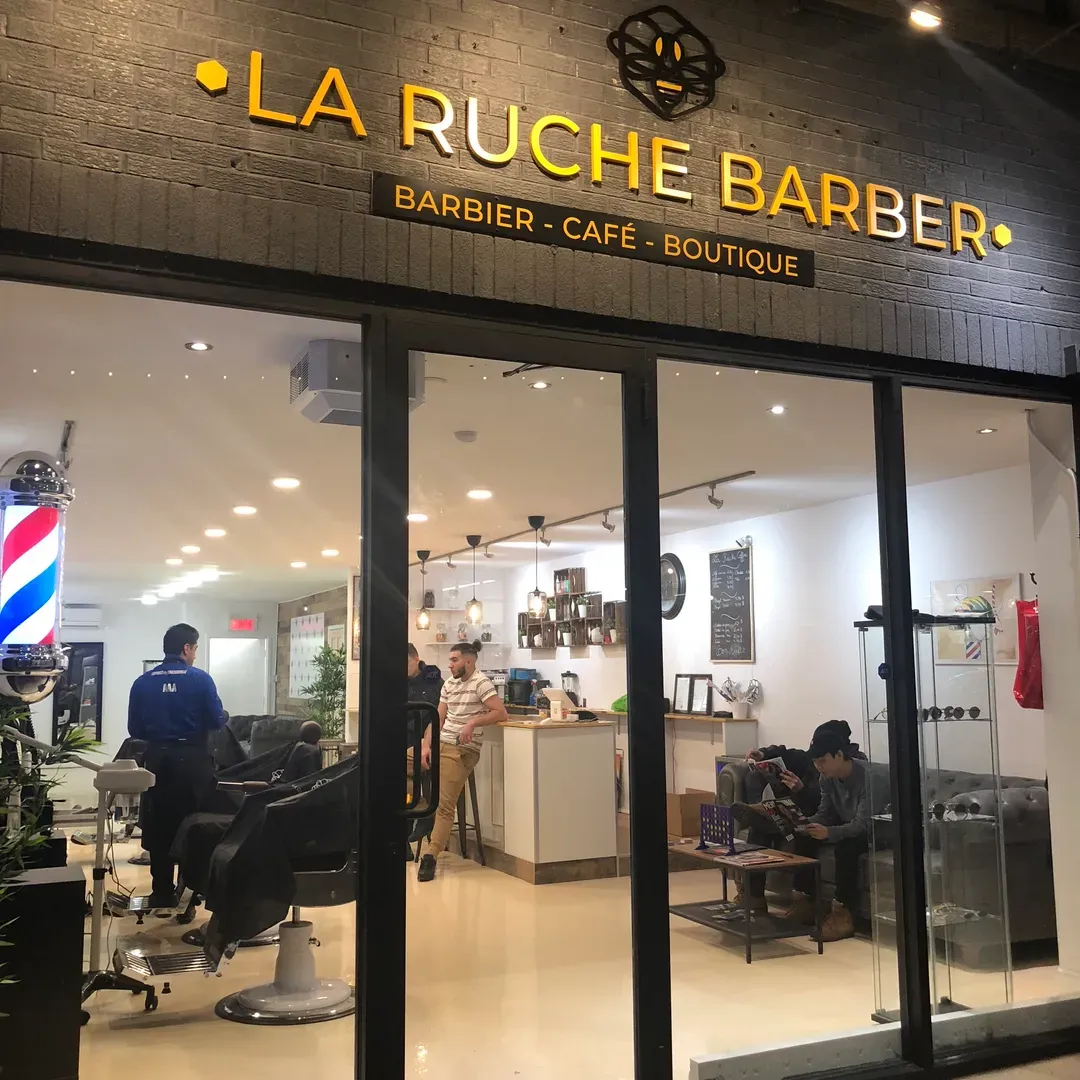 La Ruche Barber, located in the vibrant Plateau Mont-Royale district, shines as a premier grooming destination for those seeking top-notch barbering services. Here, clients are welcomed by an environment where professionalism and meticulous attention to detail are central to the experience. Expert barber Anthony is lauded by patrons for his unwavering dedication to excellence, consistently delivering satisfaction with every stylish cut. 

The locale prides itself on presenting a clean, inviting space where the talent of the barbers is matched only by their ability to create a comfortable and enjoyable visit. La Ruche Barber has cultivated a reputation for being a place where the pleasure of a routine trim or a transformative haircut awaits. Clients time and again are left impressed by the skillful hands of stylist Ali, who is praised for his exceptional and methodical approach.

Complementing the services for gentlemen, La Ruche Barber also stands out with exceptional acrylic toenail services by Yellza, who is celebrated for her friendly demeanor, patience, and expertise. She has built a loyal following, with customers recommending her craftsmanship highly.

A favored spot among the discerning clientele, La Ruche Barber proves itself as a locale where customers can expect more than just a simple haircut; it's where the barbershop experience is redefined, creating lasting impressions and firming its status as the go-to establishment in the area. Description by ChatGPT.