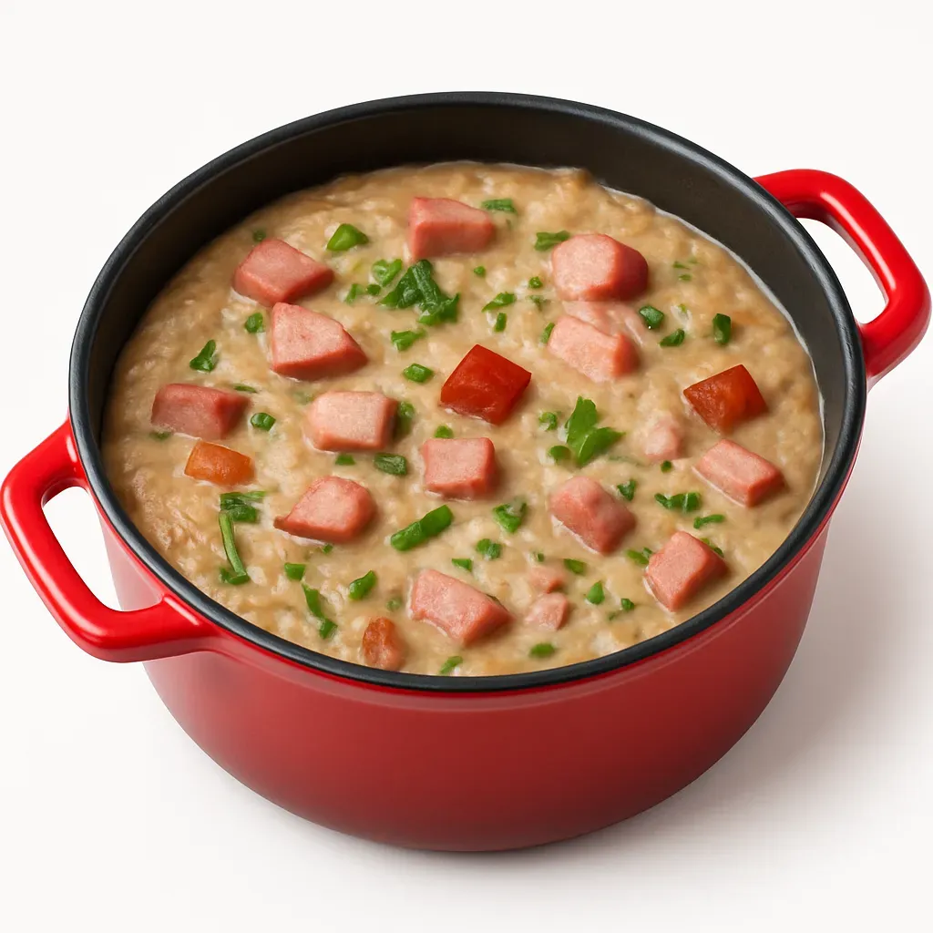A rich and hearty Brazilian dish made with tender beans, crispy bacon, and flavorful smoked sausage, thickened with manioc flour and fresh herbs.