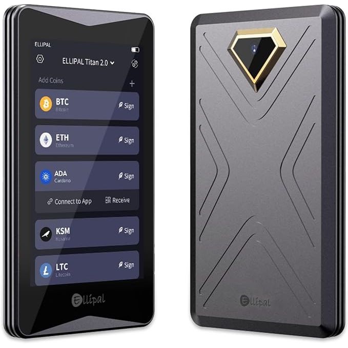 The ELLIPAL Titan 2.0 is a Crypto Cold Wallet that offers maximum security for storing over 10,000 coins, tokens, and NFTs. This hardware wallet is 100% offline and air-gapped, meaning it is not connected to the internet, providing a high level of protection against hacking and cyber threats. 
The ELLIPAL Titan 2.