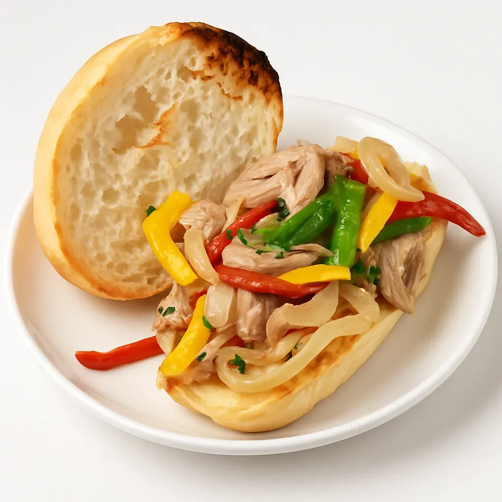 Experience the vibrant flavors of São Paulo with this delicious sandwich featuring tender pork leg, melted cheese, and crispy bread rolls, perfect for any occasion.