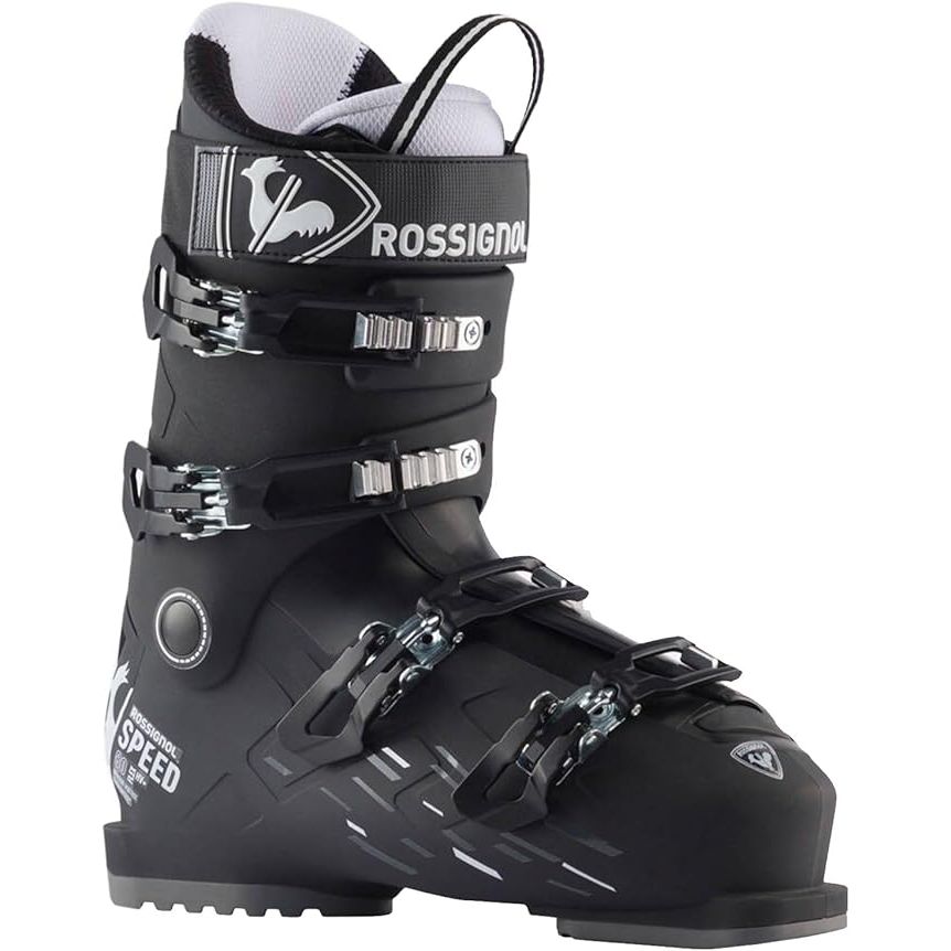 The ROSSIGNOL Men's Speed 80 HV+ snow ski boots are designed for all-mountain on-piste skiing. These boots are specifically made with a high volume fit to accommodate wider feet and provide more comfort on the slopes.