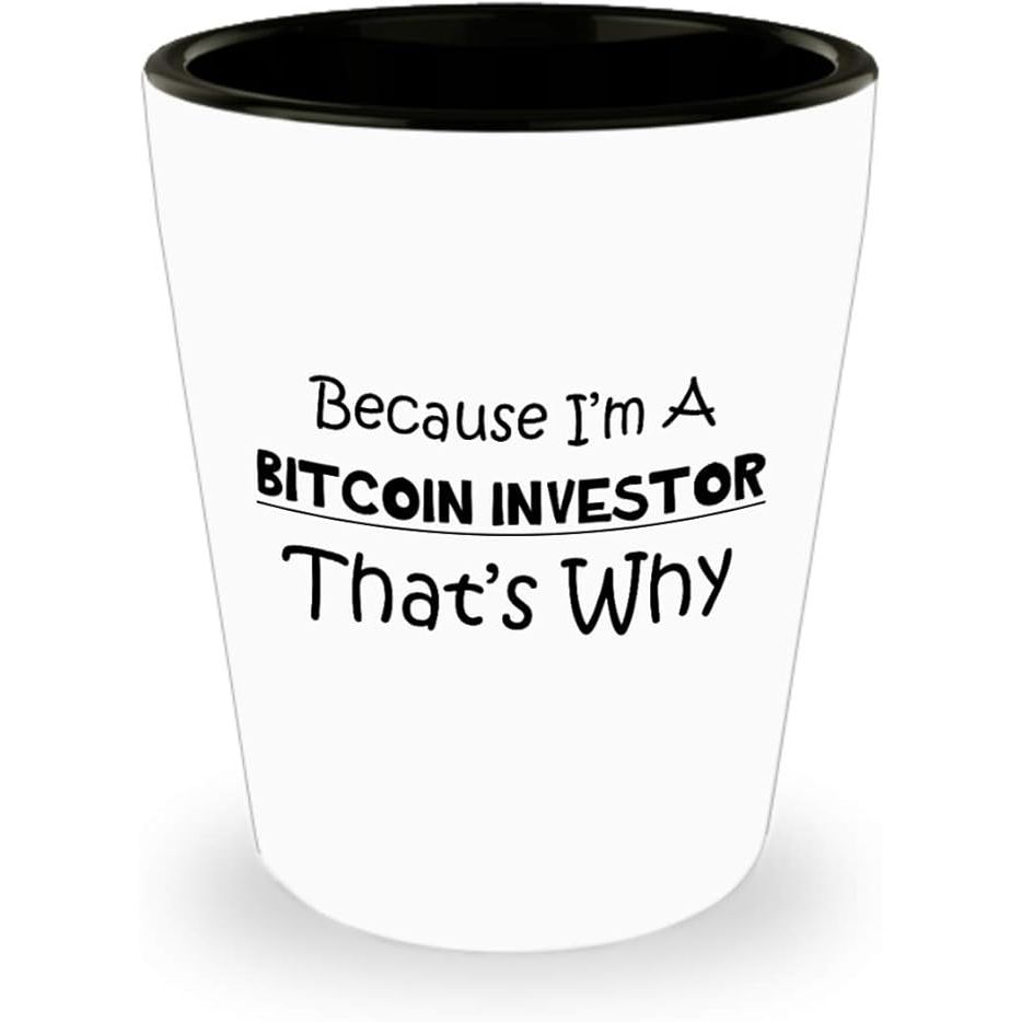 Novelty Gifts for Bitcoin Investor Shot Glass is a unique and fun gift idea for those who are involved in the world of cryptocurrency trading. The shot glass features a humorous design that will bring a smile to the face of any Bitcoin investor.