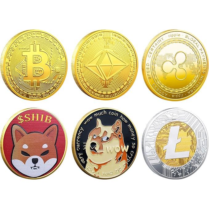 The Valuable Pack is a set of 6 popular collectible coins, including Bitcoin, Shiba Inu, Dogecoin, Ethereum, Litecoin, and Ripple, all housed in a commemorative protective case.