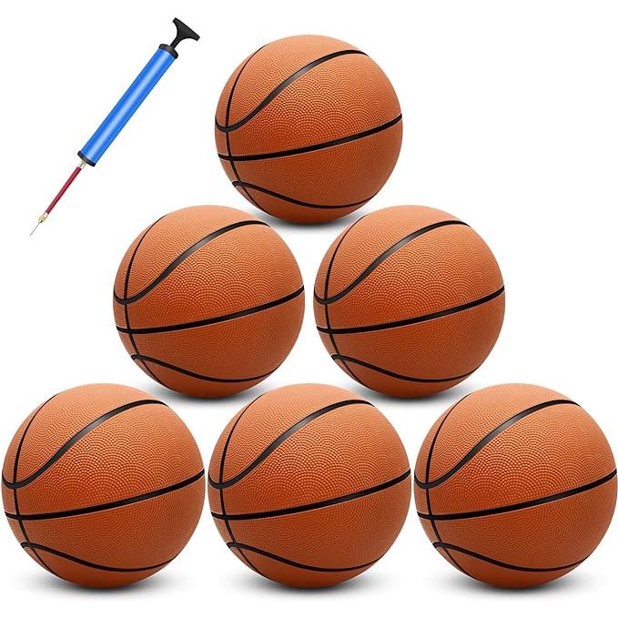 The 6 Pack 29.5" Official Size 7 Basketball Balls are designed for both men and women, making them suitable for all players. These inflatable basketballs come with a pump, making it easy to quickly inflate or deflate them for use indoors or outdoors. With a standard size of 29.