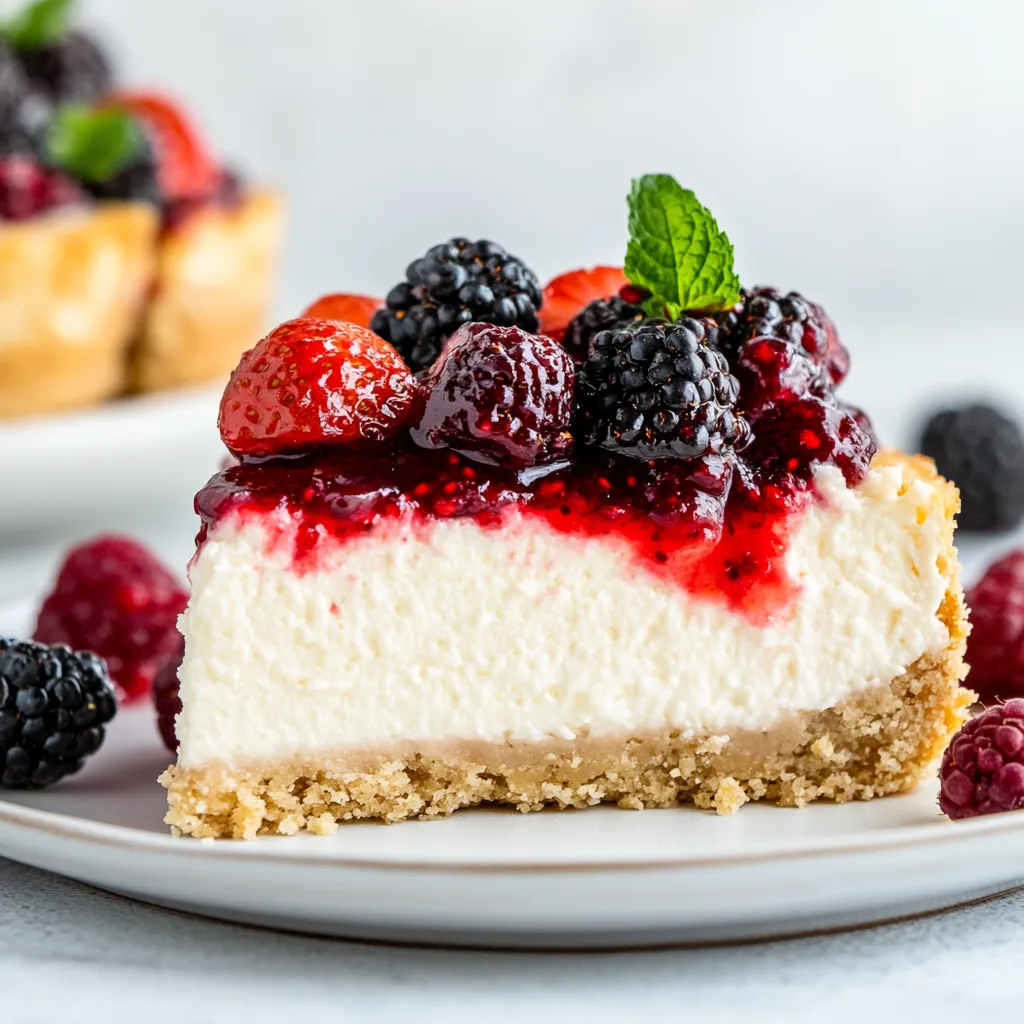 Berry Cheesecake is a luscious dessert that combines the creamy, rich texture of classic cheesecake with the sweet and tangy flavors of mixed berries. This divine treat starts with a buttery graham cracker crust followed by a smooth cheesecake filling made from cream cheese, sugar, eggs, and vanilla extract.