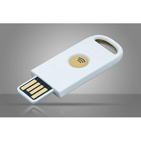 The Identiv uTrust FIDO2 NFC Security Key USB-A is an authentication device that uses NFC technology to add an extra layer of security to online account logins.