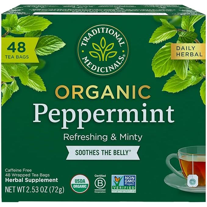 Traditional Medicinals Tea Organic Peppermint is a popular herbal remedy known for its stomach-soothing properties. This tea is made from high-quality organic peppermint leaves, which are known for their refreshing and minty flavor.