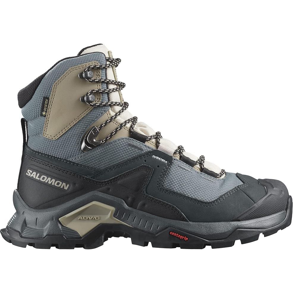 The Salomon Women's QUEST ELEMENT GORE-TEX Leather Hiking Boots are designed for female outdoor enthusiasts looking for a durable and reliable hiking boot. These boots feature a waterproof GORE-TEX membrane that keeps your feet dry and comfortable in any weather conditions.