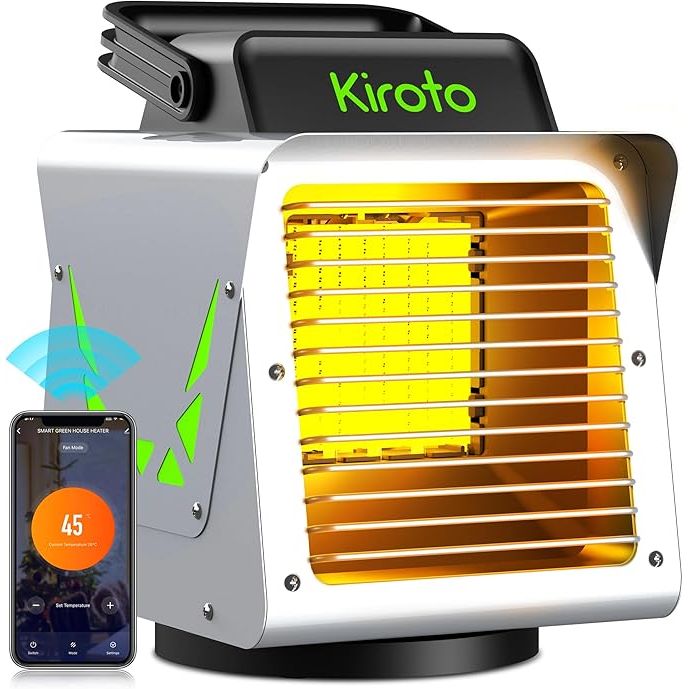 The Kiroto 1500-watt greenhouse heater is a must-have for any plant enthusiast looking to create the perfect growing environment. With its impressive 1-second fast heating capability, this heater can warm up an area of up to 150 square feet in no time, ensuring optimal conditions for your plants even during the coldest winters.