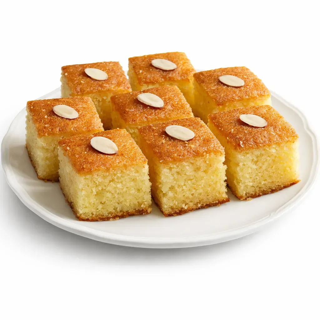 Revani is a delightful Greek dessert known for its light and moist texture, made with semolina and soaked in a fragrant lemon syrup.