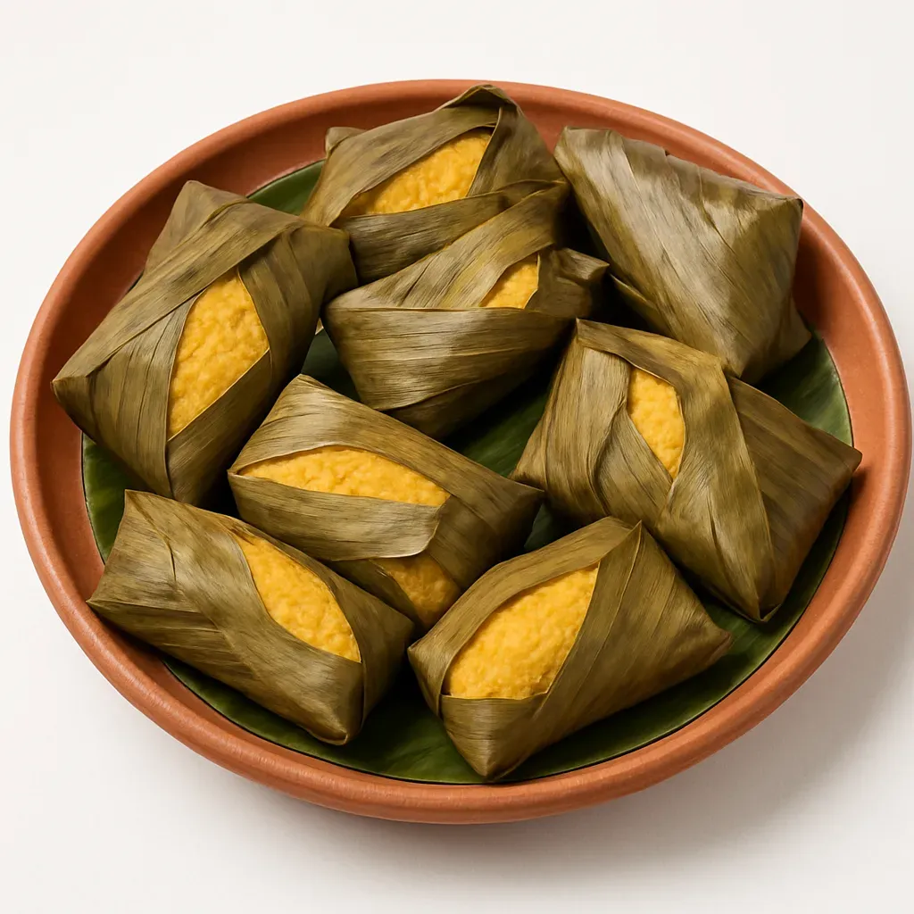 Abará is a delectable Brazilian dish from Bahian cuisine, featuring steamed cakes made of black-eyed peas and spices wrapped in banana leaves.