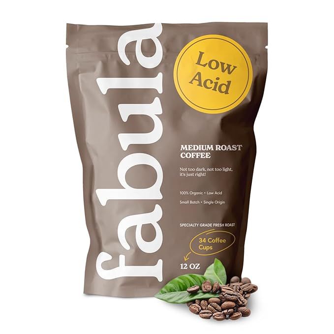 Fabula Low Acid Coffee Beans Whole are USDA organic and non-GMO coffee beans that are medium roasted. These beans are free from molds, mycotoxins, and pesticides, making them a healthier option for those looking for a high-quality coffee experience.