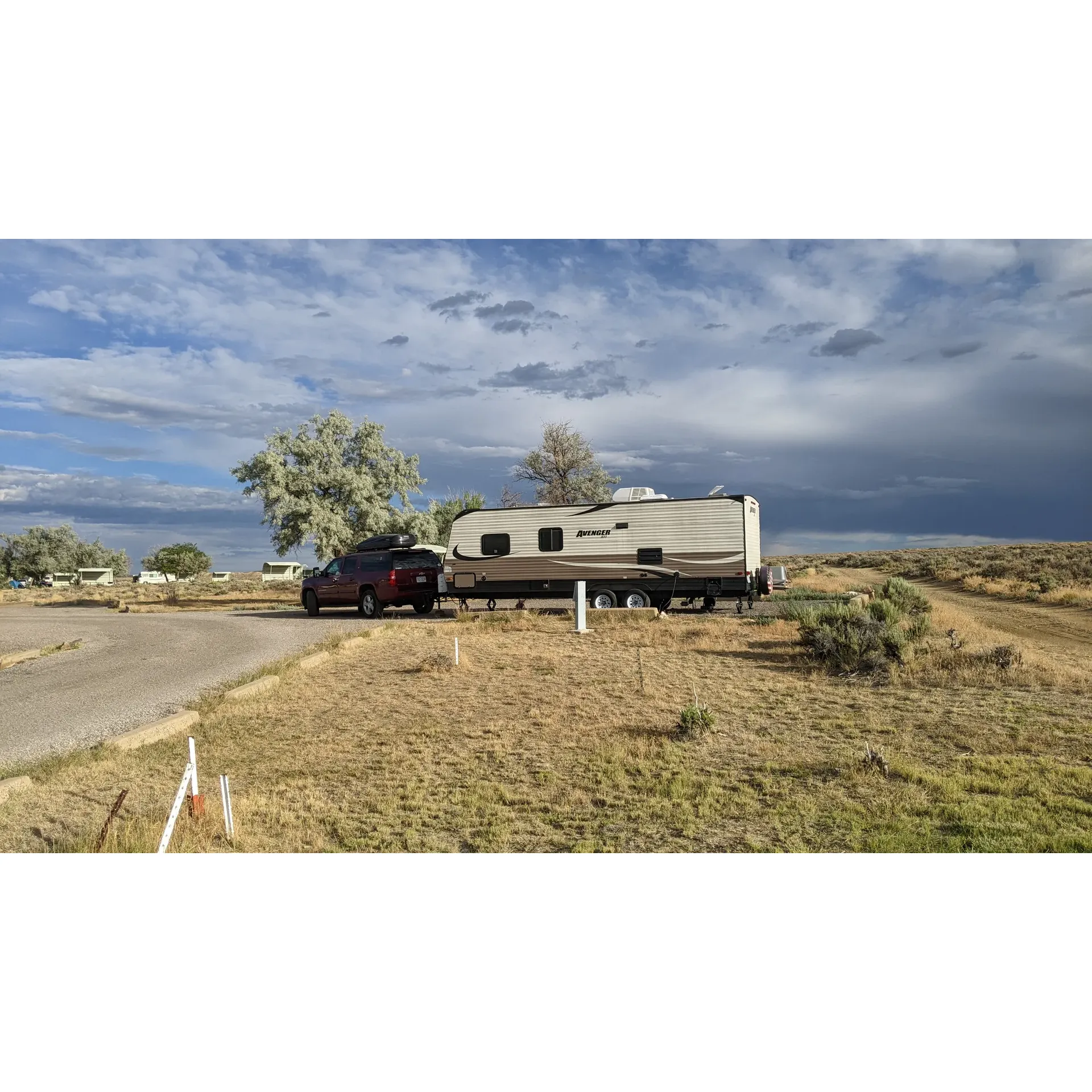 Buckboard Crossing Campground is a serene destination boasting an array of amenities that cater to outdoor enthusiasts and campers looking for a peaceful retreat in the wilderness. Known for its amicable and attentive campground staff, visitors can expect courteous service and a welcoming atmosphere that enhances the camping experience.

Enthusiasts of water sports and offroading will find the campground's proximity to boat docks, marinas, and numerous water access points particularly gratifying. With ample opportunities for boating and fishing, this location is ideal for those who wish to immerse themselves in aquatic adventures or simply enjoy the tranquility of the water.

For those traveling with canine companions, the campground is dog-friendly, ensuring every member of the family can partake in the adventure. Meanwhile, the convenience of potable water, electric hook-ups, and a dump station streamlines the camping experience, allowing guests to comfortably settle in and enjoy their stay.

Another highlight of Buckboard Crossing Campground is the promise of sizable sites, capable of accommodating a fifth wheel alongside a boat, offering convenience for visitors eager to fish or simply take pleasure in the surrounding nature. After a day brimming with outdoor exploits, the campground's hot showers provide a delightful reprieve, particularly on colder days, while the well-maintained restroom facilities offer a touch of comfort in the rustic setting.

Further contributing to the accommodating environment of the campground is the nearby store, where the friendly proprietors are always ready to provide assistance, ensuring you have everything needed for a memorable and hassle-free camping experience.

Whether seeking a solitary escape or a basecamp for your next outdoor adventure, Buckboard Crossing Campground provides a soothing backdrop and the necessary conveniences to make your visit both enjoyable and memorable. Description by ChatGPT.