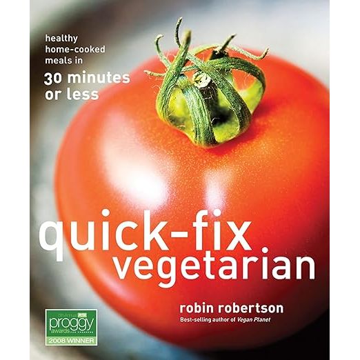 Discover the joy of swift and savory vegetarian cooking with Robin Robertson's Quick-Fix Vegetarian: Healthy Home-Cooked Meals in 30 Minutes or Less. This standout title in the Quick-Fix Cooking Book series is the ultimate guide for those looking to infuse their busy lifestyles with wholesome, plant-based meals crafted in the blink of an eye. Catering to the time-conscious foodie, this cookbook delivers an array of delectable dishes that promise health and flavor without the long hours in the kitchen.

Quick-Fix Vegetarian simplifies your culinary adventures, offering a diverse menu from refreshing soups and crisp salads to hearty sandwiches and satisfying main courses. Perfect for beginner gourmets and seasoned chefs alike, the recipes spotlight ease and efficiency, utilizing minimal ingredients to create standout dishes. Robertson's expert advice on pantry staples, savvy cooking methods, and shortcuts for meal preparation transform everyday cooking into an effortless art, ensuring you have the tools to whip up quick yet nourishing meals at a moment's notice.

Elevate your dining experience with the rich tapestry of tastes offered in Quick-Fix Vegetarian. It’s more than just a cookbook; it's your companion for exploring vegetarian cuisine, enriching your diet with plant-powered meals that dazzle your senses. Whether you're committed to a vegetarian lifestyle or simply curious to try something new, this compendium is the quintessential resource for efficient, easy, and extraordinary home-cooked vegetarian feasts.