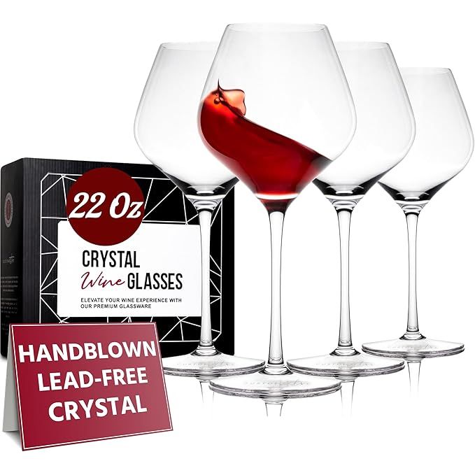Elevate your wine-tasting experience with our exquisite set of four crystal wine glasses, designed to bring brilliant clarity and style to every occasion. Handcrafted from superior quality glass, these wine glasses boast unmatched clarity to perfectly highlight the vibrant colors and textures of your favorite white, red, and rosé wines.