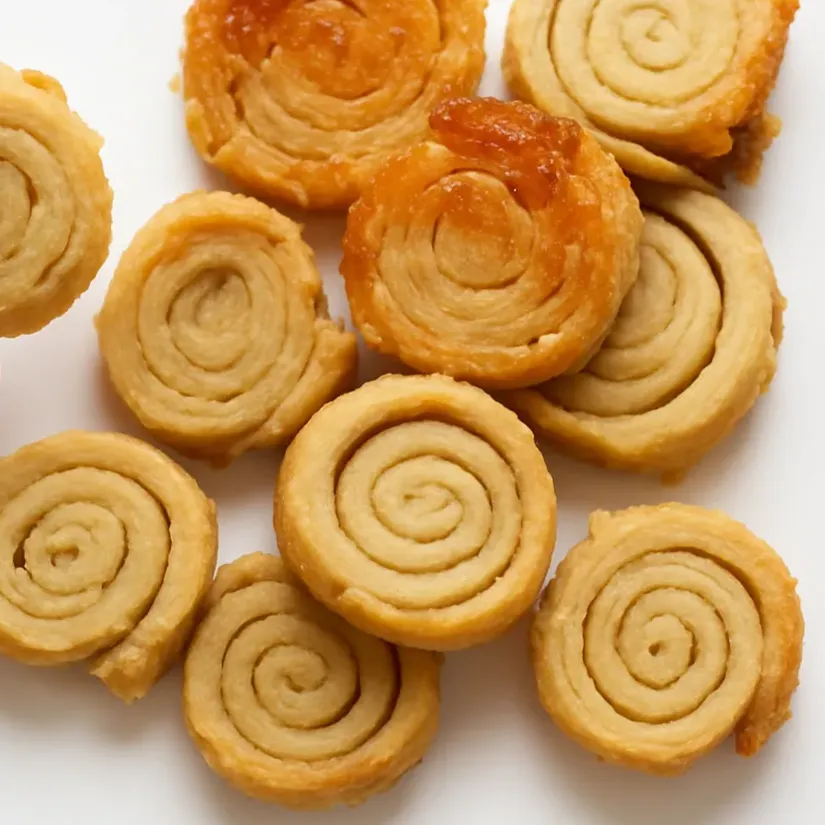 Pets de Sœur, also known as 'nun’s farts' or 'sister's sighs', is a traditional French Canadian pastry that features a simple, sweet, and comforting treat. The dessert consists of a tender pastry dough, which is rolled out and then spread with a generous coating of butter, brown sugar, and a hint of cinnamon.