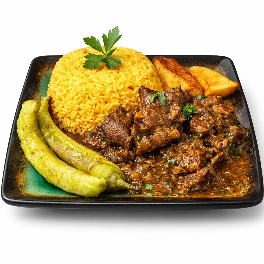 Seco de Chivo is a traditional Ecuadorian goat stew that embodies the perfect blend of sweet, spicy, and fermented flavors. Serve it with yellow rice, avocado, and fried plantains for an authentic experience.