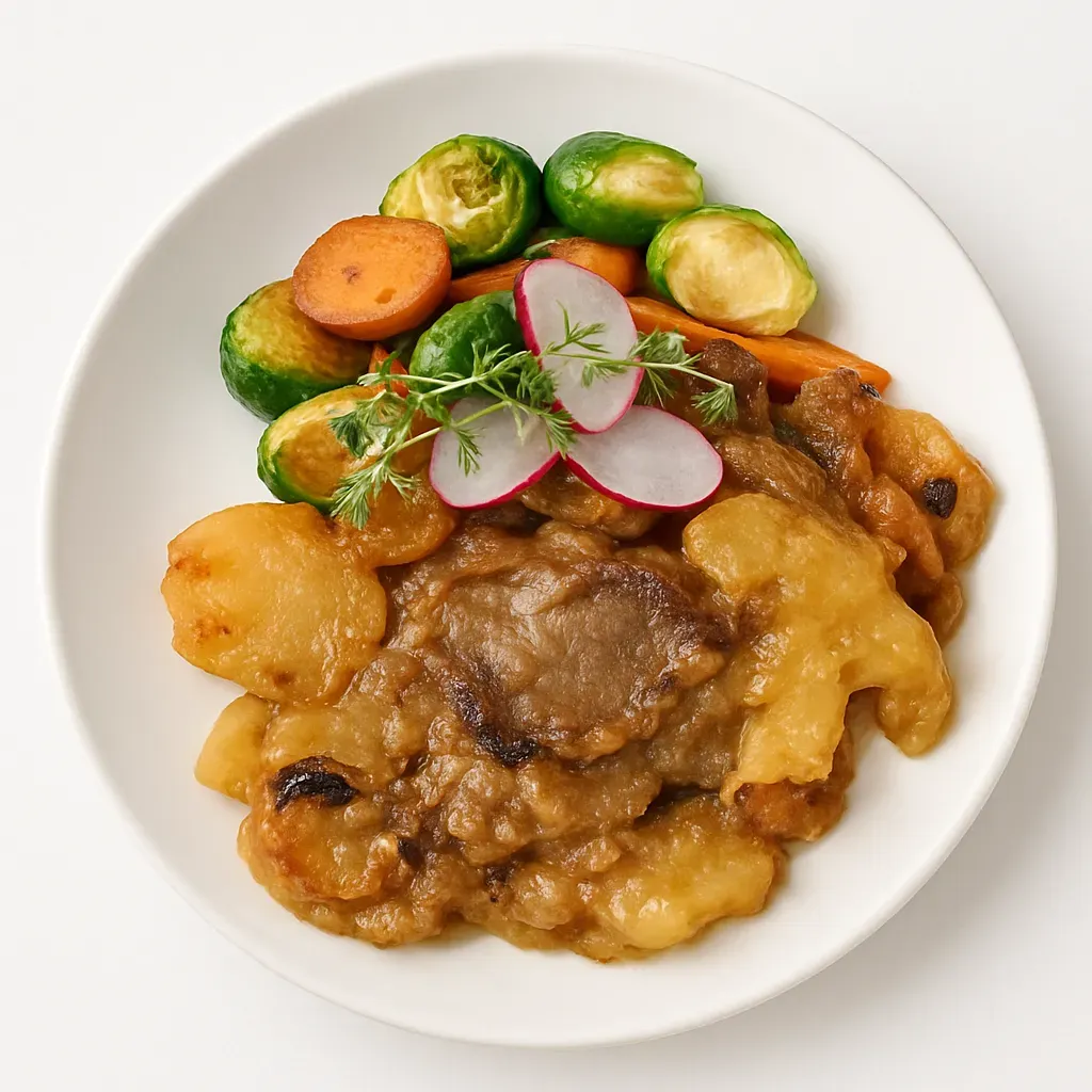 Embrace the flavors of Finland with this comforting oven stew that combines tender beef, hearty potatoes, and sweet onions in a rich beer or beef broth.