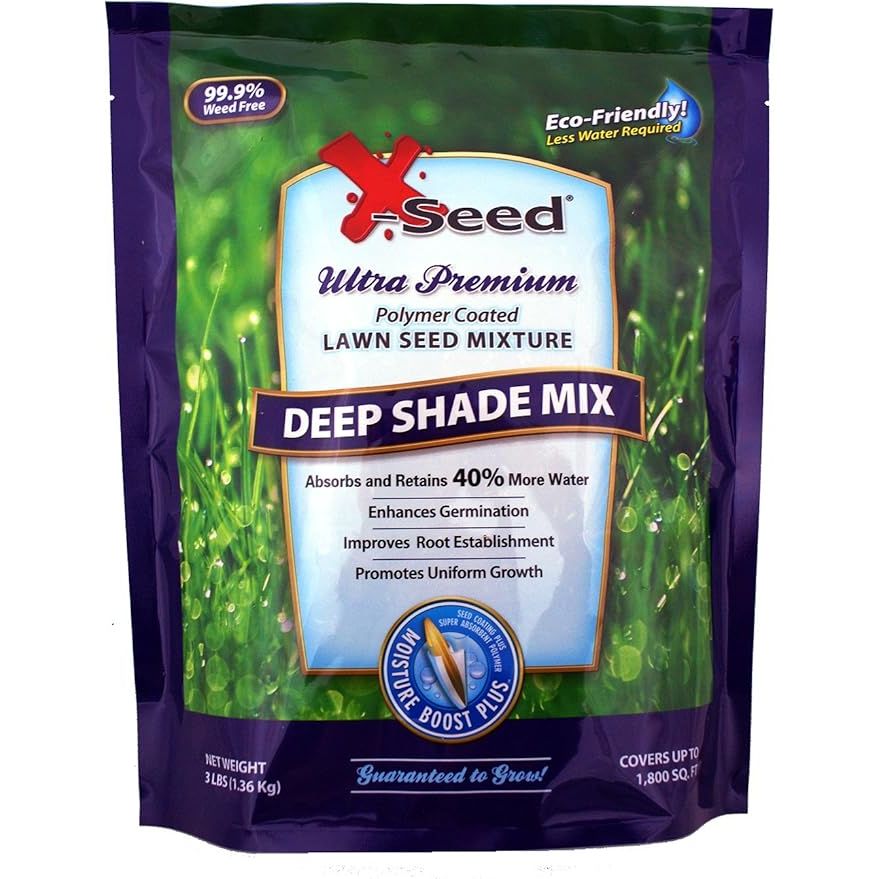 The X-Seed Deep Shade Mix Lawn Seed Mixture is a specialized blend of grass seed designed for areas with limited sunlight, such as dense shade or hard-to-grow areas. This mixture is ideal for areas that receive as little as 4 hours of sunlight per day.