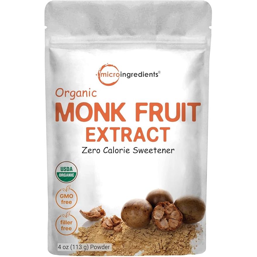 Introducing Micro Ingredients Organic Monk Fruit Sweetener, a premium alternative to traditional brown sugar. Made from 100% pure Monk Fruit Extract Powder with active mogrosides, this sweetener is completely non-GMO and keto-friendly, making it the perfect choice for those looking to reduce their sugar intake.