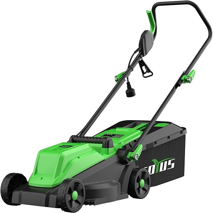 Make lawn maintenance a breeze with the electric corded lawn mower from SOYUS. With a powerful 10-amp motor and 13-inch blades spinning up to 3,100 r/min, this mower efficiently cuts through thick grass to keep your lawn looking lush and healthy. The 8-gallon collection bag automatically gathers grass and debris, making clean-up a cinch.