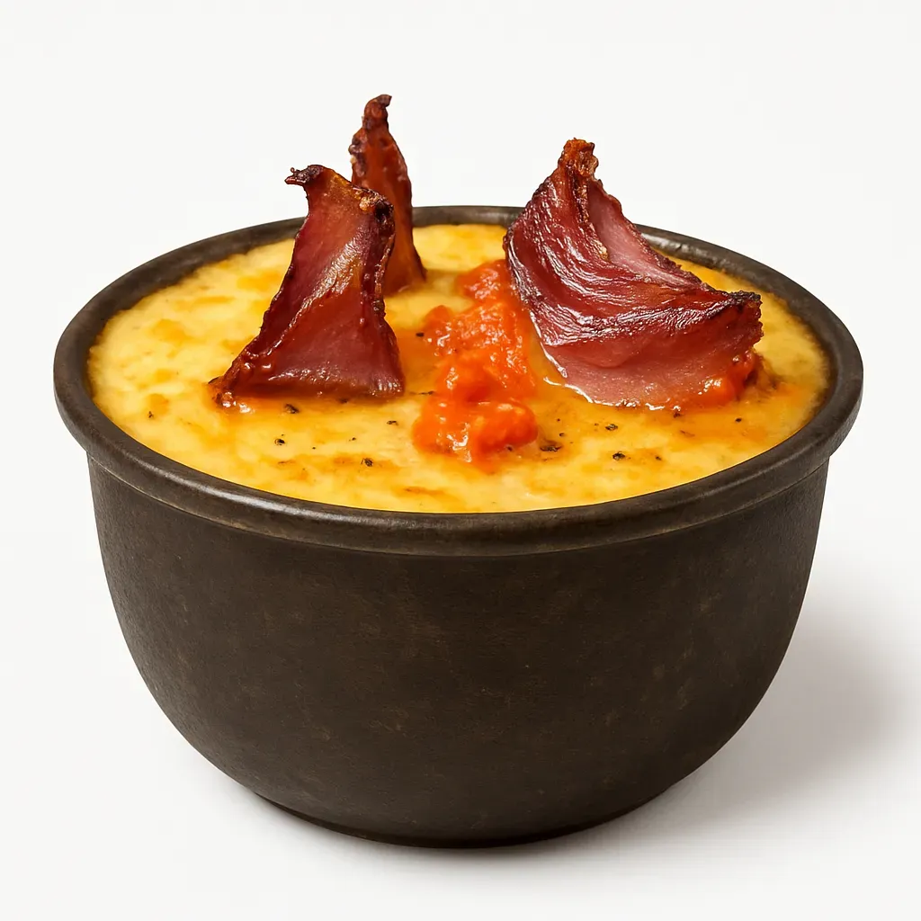 A traditional Argentine dish featuring marinated goat meat and quinoa, baked in a clay pot for a delicious earthy flavor.