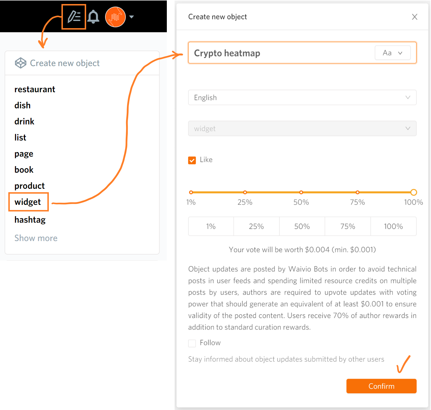 New object type: widget