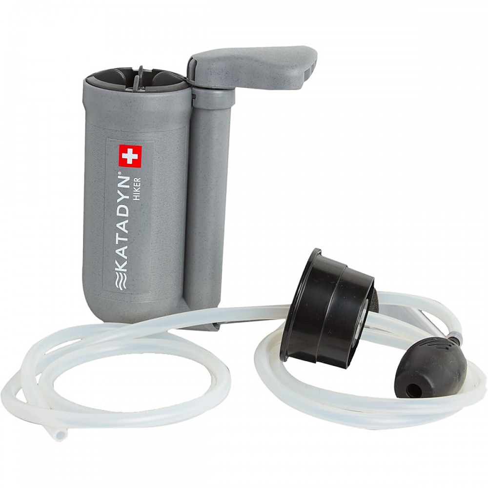 Carrying gallons of water isn’t necessary when you are carrying this durable 11-ounce water microfilter in your backpack. A quick stop at a river or stream with the pump-action Katadyn Hiker Water Microfilter lets you continue on your trek with hydration packs and water bottles full of clean, clear drinking water. The 0.