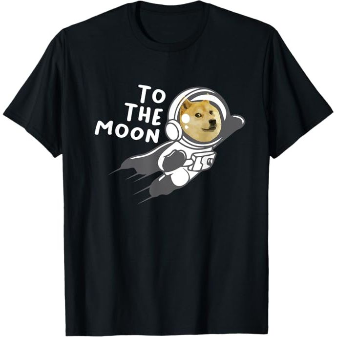 The Dogecoin to the Moon Shirt is a t-shirt featuring a design related to Dogecoin, a popular cryptocurrency that started as a meme in 2013. The shirt is designed for fans and supporters of Dogecoin to show their love and support for the digital currency.