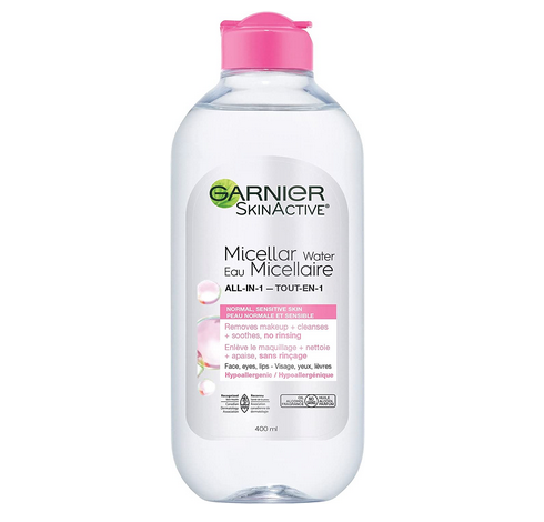  -Garnier Micellar Water is a multitasking skin care must have and gentle enough for everyday use. Use as a facial cleanser in the AM and as a makeup remover at nigh.