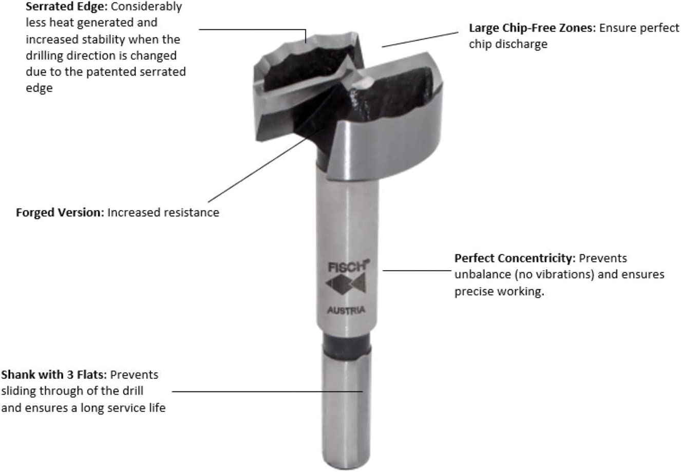 7 FSA-309031 1-Inch Diameter by 3/8-Inch Wave Cutter Forstner Drill Bit