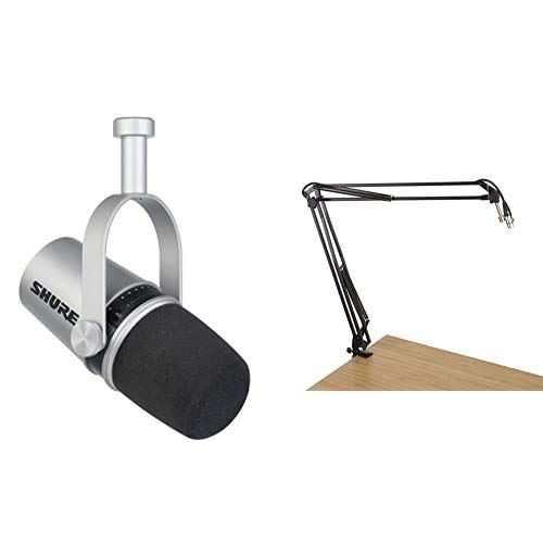 The Shure MV7 is a professional-quality USB/XLR dynamic microphone inspired by the legendary SM7B, ideal for close mic applications that require vocal intelligibility with a balanced tone.